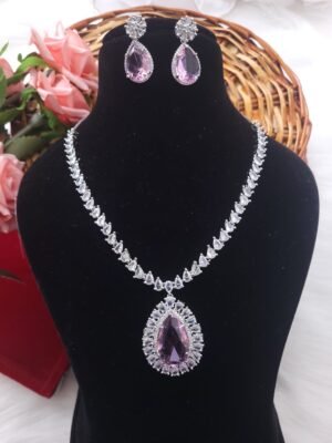 Heena American Diamond Set – Pink