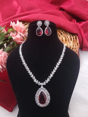 Heena American Diamond Set – Red