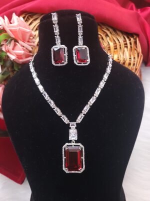 Himanshi American Diamond Set – Red