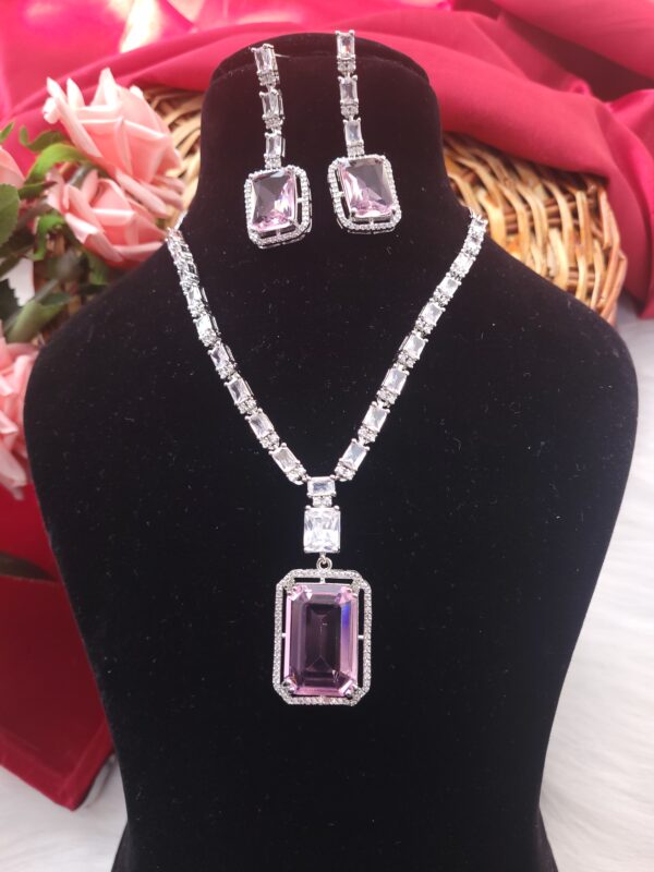 Himanshi American Diamond Set - Pink