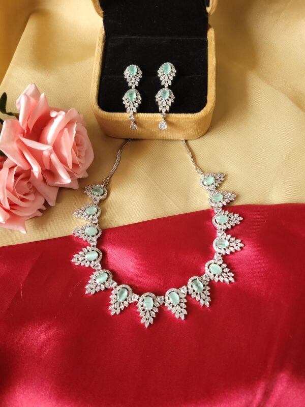 Asmita American Diamond Set - Mint Green