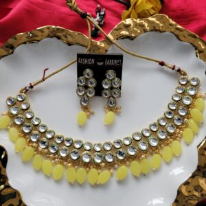 Yellow Kundan Set