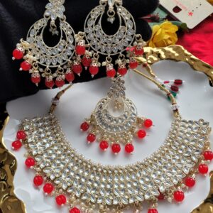 Vaishali Kundan Set – Red