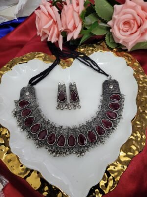 Oxidised Stone Set – Mahroon