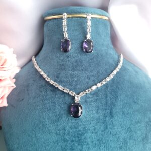 Deepika Padukone Inspired American Diamond Set – Purple