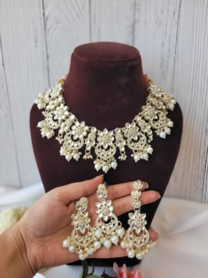 Premium Kundan Set – White