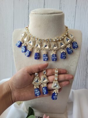 Anjali Kundan Set – Blue