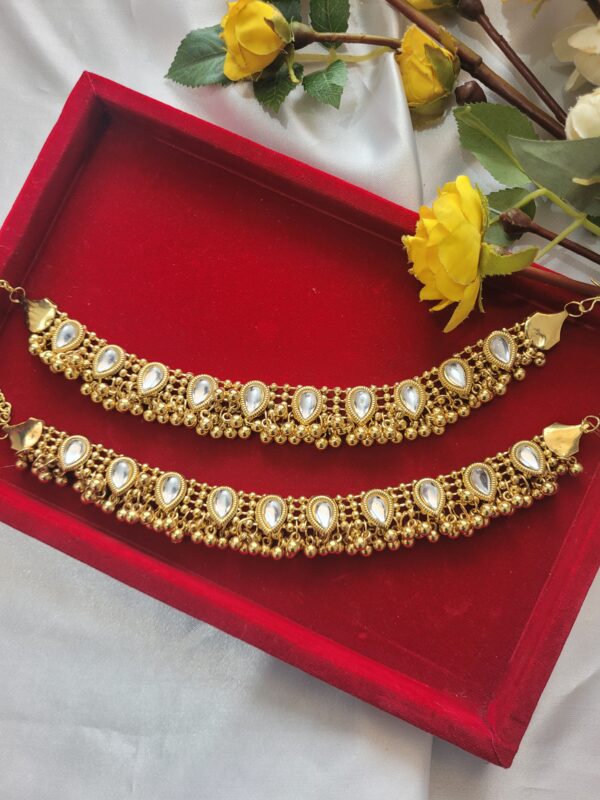 Stone Studded Golden Payal
