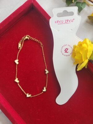 White Heart Anti Tarnish Anklet