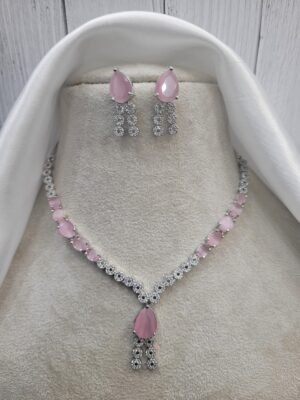 Riddhima American Diamond Set – Pink