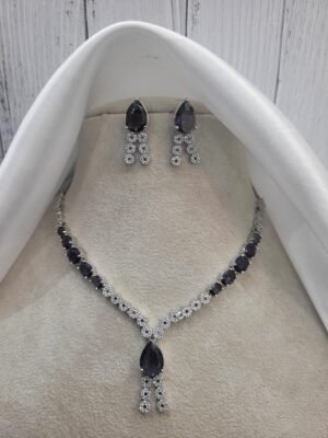 Riddhima American Diamond Set – Purple
