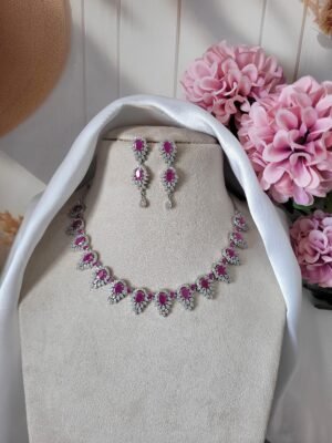 Asmita American Diamond Set – Ruby