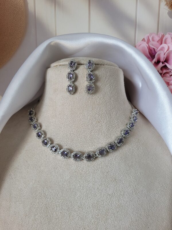 Vatsala American Diamond Set - Purple