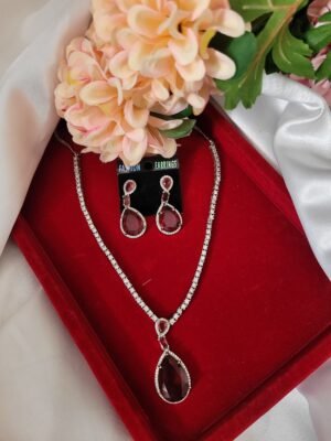 Deepika Padukone Inspired American Diamond Set – Red