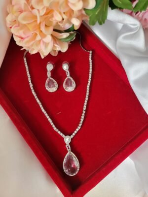 Deepika Padukone Inspired American Diamond Set – White