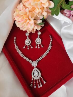 Surbhi American Diamond Set – White