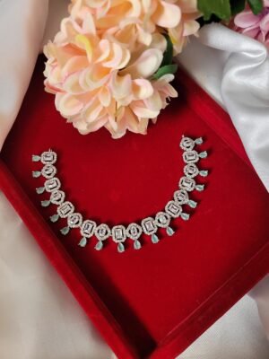 Shelly American Diamond Choker – Mint Green