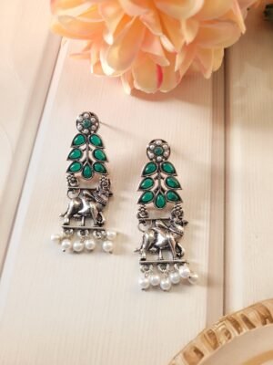 Premium Traditional Earrings – Green