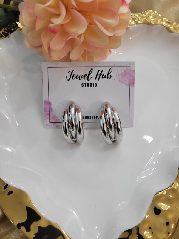 Silver Semi Looped Studs - Pattern 1