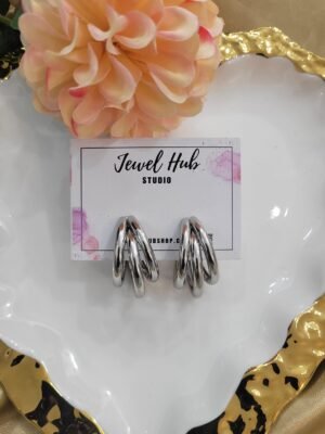 Silver Semi Looped Studs – Pattern 2