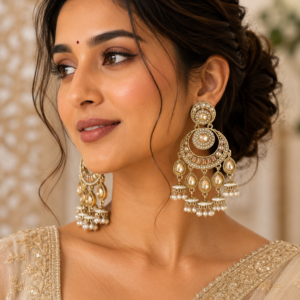 Arya Kundan Earrings – Golden