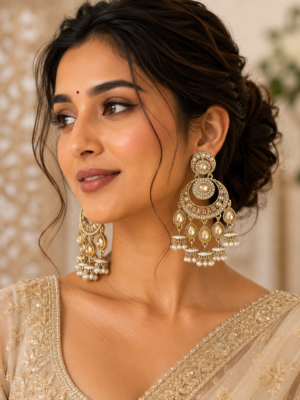Arya Kundan Earrings – Golden