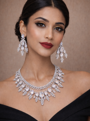 Kareena American Diamond Set – White