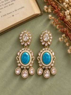 Premium Zirconia Earrings – Blue