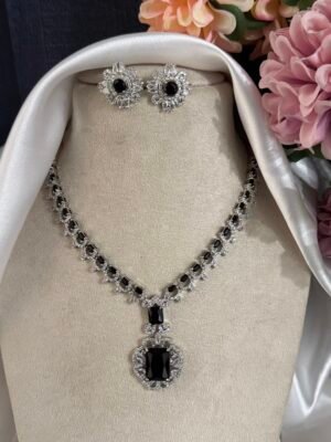 Nita Ambani Inspired American Diamond Set – Black