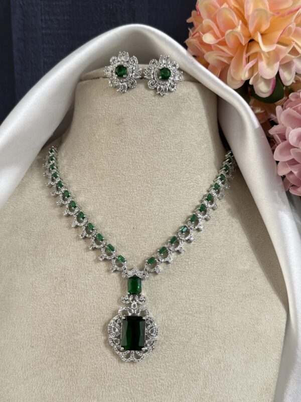 Nita Ambani Inspired American Diamond Set - Green