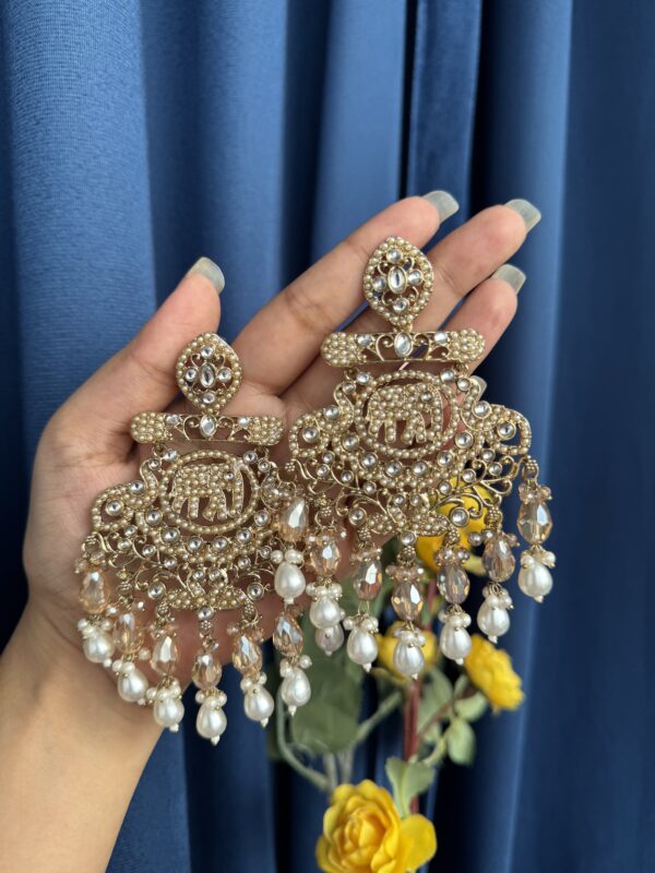Premium Hathi Earrings - White