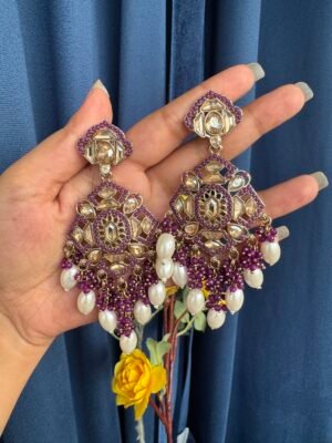 Purnima Premium Earrings – Purple