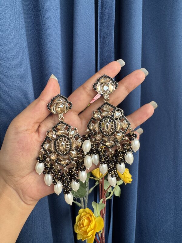Purnima Premium Earrings - Black