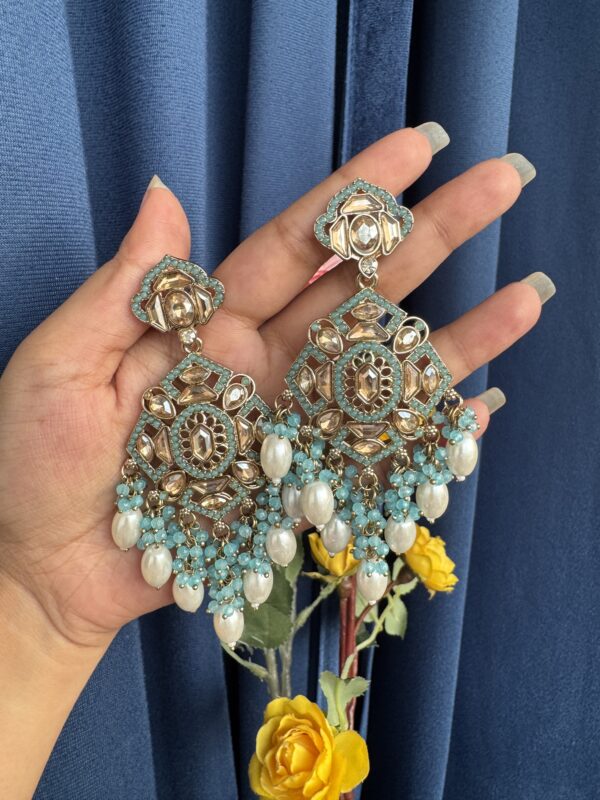 Purnima Premium Earrings - Light Blue