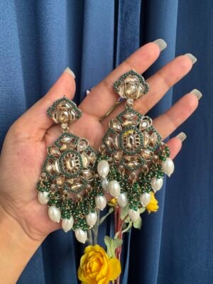 Purnima Premium Earrings – Dark Green