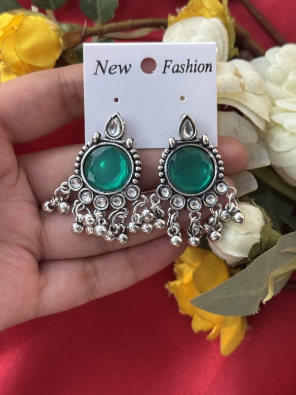 Daily Wear Stone Earrings - Green