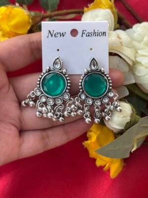 Daily Wear Stone Earrings – Green