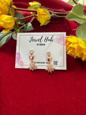 Rose Gold Heart Earrings