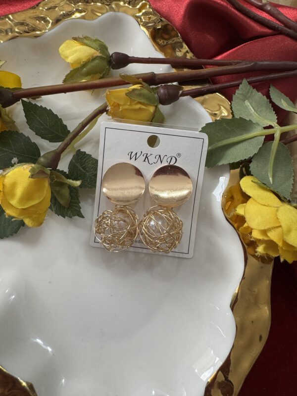 Unique Golden Pearl Earrings