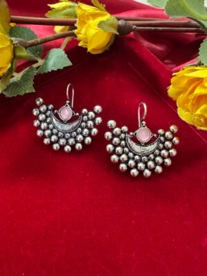 Teena daily Wear Stone Earrings – Light Pink