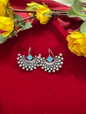 Teena daily Wear Stone Earrings – Light Blue
