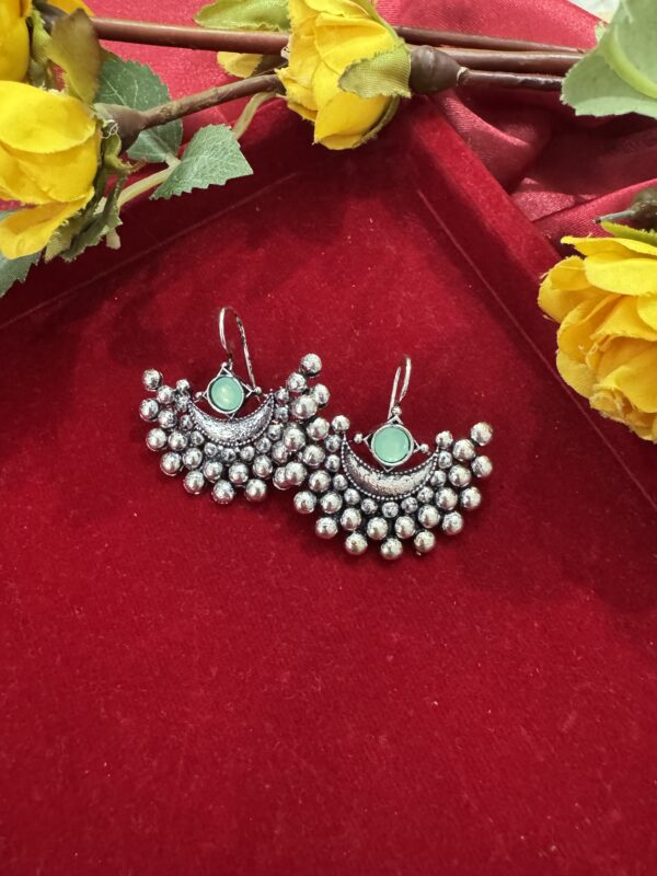 Teena daily Wear Stone Earrings - Green
