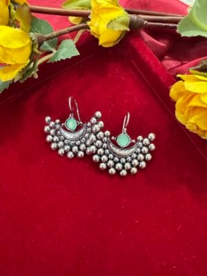 Teena daily Wear Stone Earrings – Green