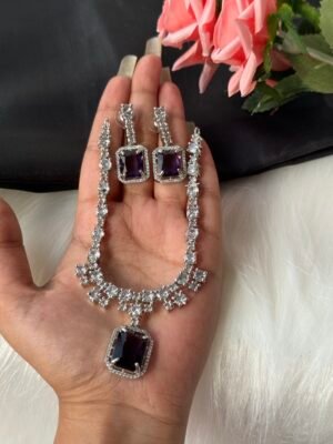 Ananya American Diamond Set – Purple