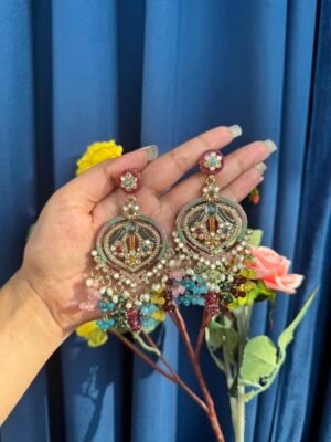 Meenal Kundan Earrings – Multi
