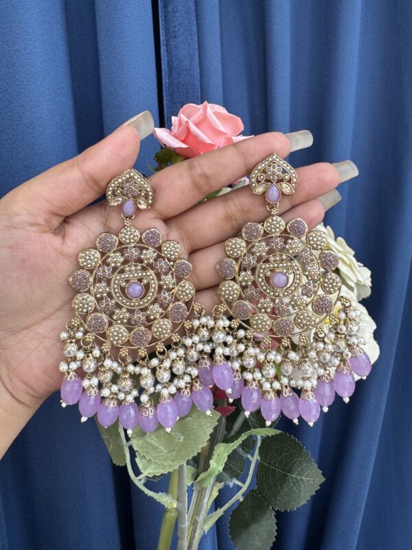 Rita Kundan Earrings - Lavender