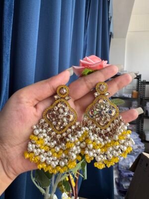 Nitya Premium Earrings – Yellow
