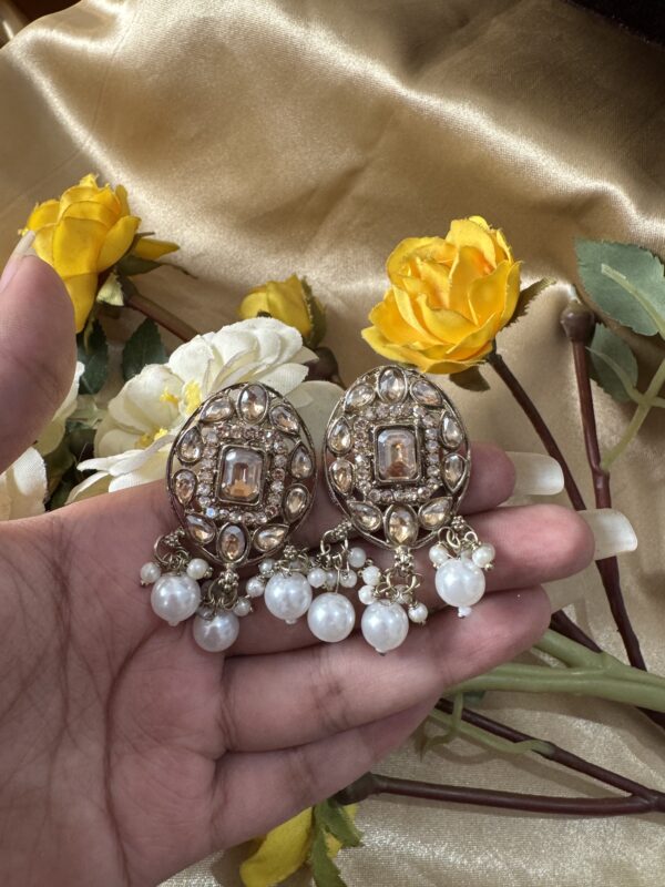 Reena Pearl Choker Set - Golden - Image 3
