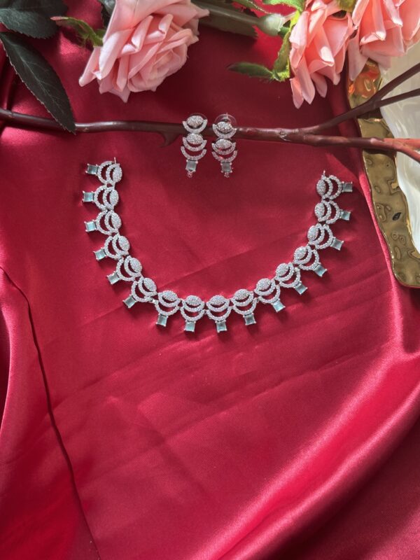Anvesha American Diamond Set - Mint Green