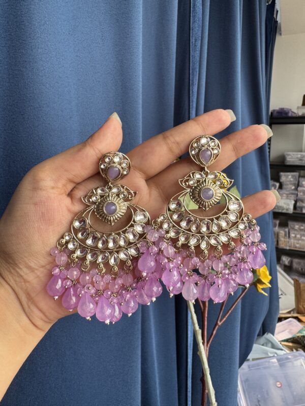 Chandbali Earrings - Lavender